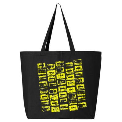 Cassette Tapes Mixtapes 1980s 1990s Music Yellow 25L Jumbo Tote