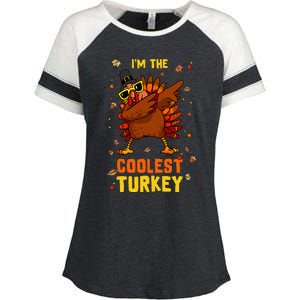 Coolest Turkey Matching Family Group Thanksgiving Party PJ Enza Ladies Jersey Colorblock Tee