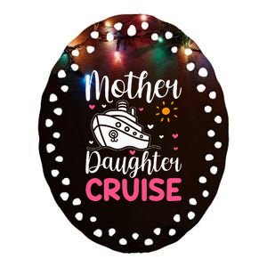 Cruise Trip Mother Daughter Cruise Ship Travelling Traveller Ceramic Oval Ornament