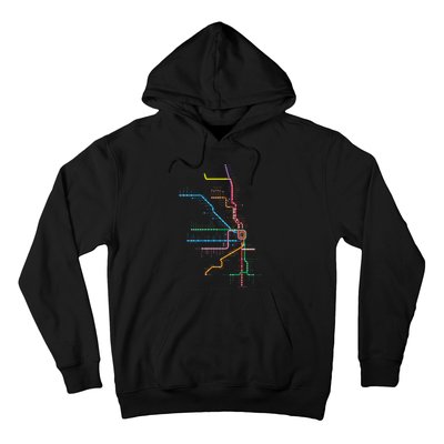 Chicago Trains Map Hoodie