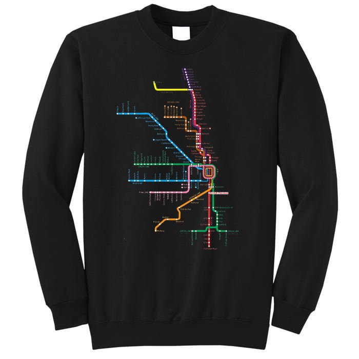 Chicago Trains Map Sweatshirt