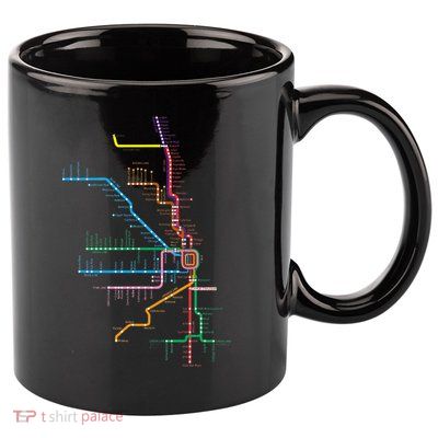Chicago Trains Map 11oz C Handle Ceramic Mug
