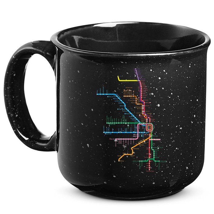 Chicago Trains Map 15oz Campfire Ceramic Mug