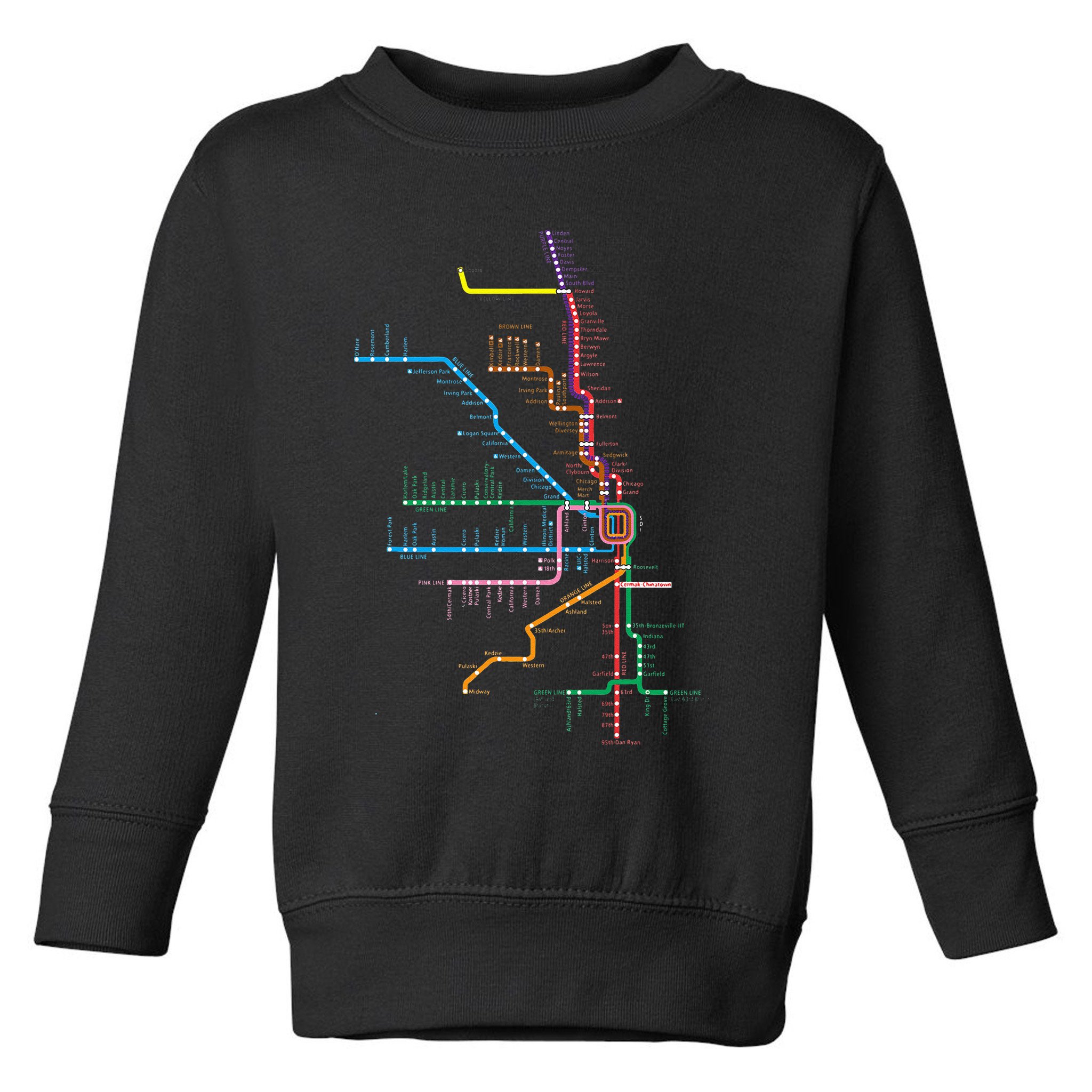 Chicago Trains Map Toddler Sweatshirt