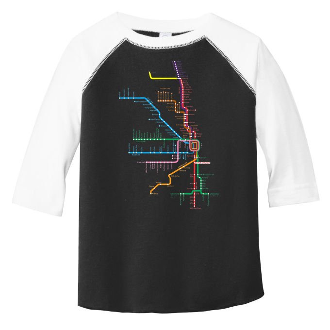 Chicago Trains Map Toddler Fine Jersey T-Shirt