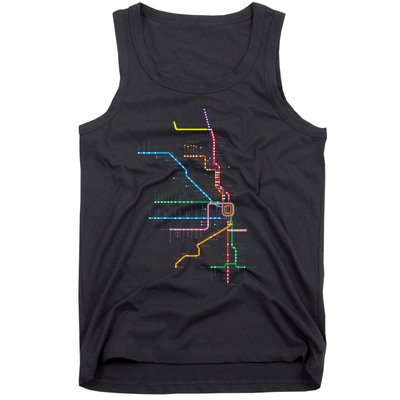 Chicago Trains Map Tank Top