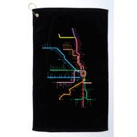 Chicago Trains Map Golf Towel