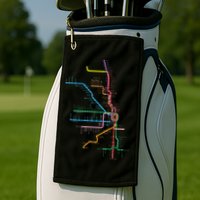 Chicago Trains Map Golf Towel