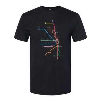 Chicago Trains Map Softstyle CVC T-Shirt