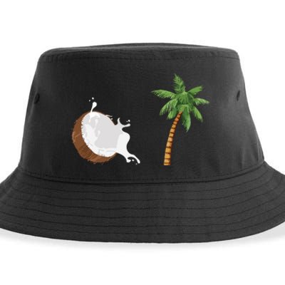 Coconut Tree Meme Patriotic Kamala Statement Usa Democrat Sustainable Bucket Hat