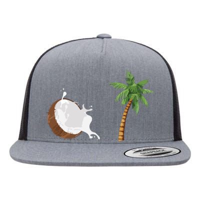 Coconut Tree Meme Patriotic Kamala Statement Usa Democrat Flat Bill Trucker Hat