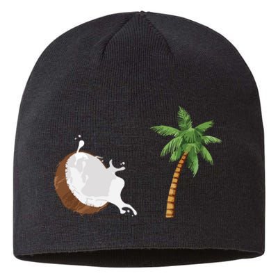 Coconut Tree Meme Patriotic Kamala Statement Usa Democrat Sustainable Beanie