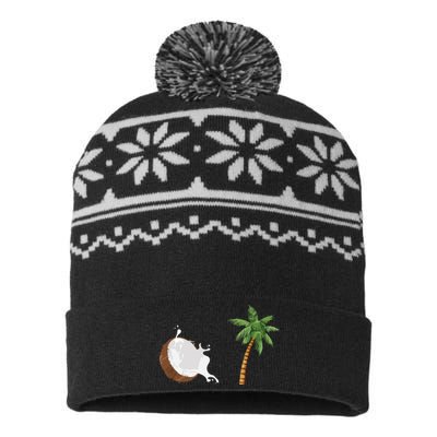 Coconut Tree Meme Patriotic Kamala Statement Usa Democrat USA-Made Snowflake Beanie