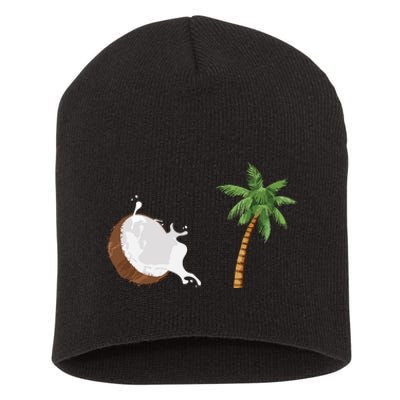 Coconut Tree Meme Patriotic Kamala Statement Usa Democrat Short Acrylic Beanie