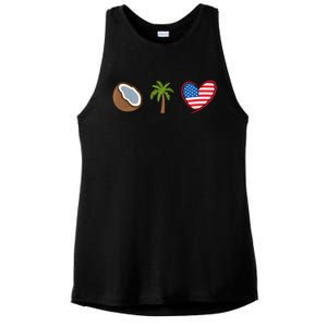 Coconut Tree Meme Patriotic Kamala Statement Usa Democrat Ladies PosiCharge Tri-Blend Wicking Tank