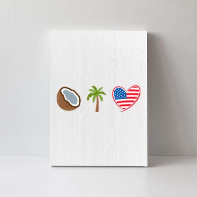 Coconut Tree Meme Patriotic Kamala Statement Usa Democrat Canvas