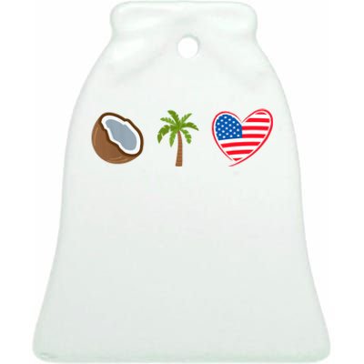 Coconut Tree Meme Patriotic Kamala Statement Usa Democrat Ceramic Bell Ornament