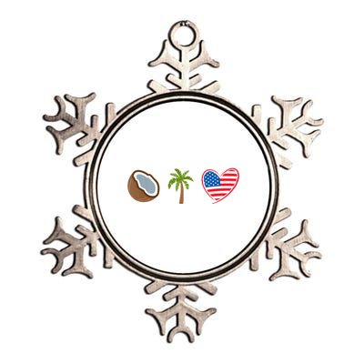 Coconut Tree Meme Patriotic Kamala Statement Usa Democrat Metallic Star Ornament