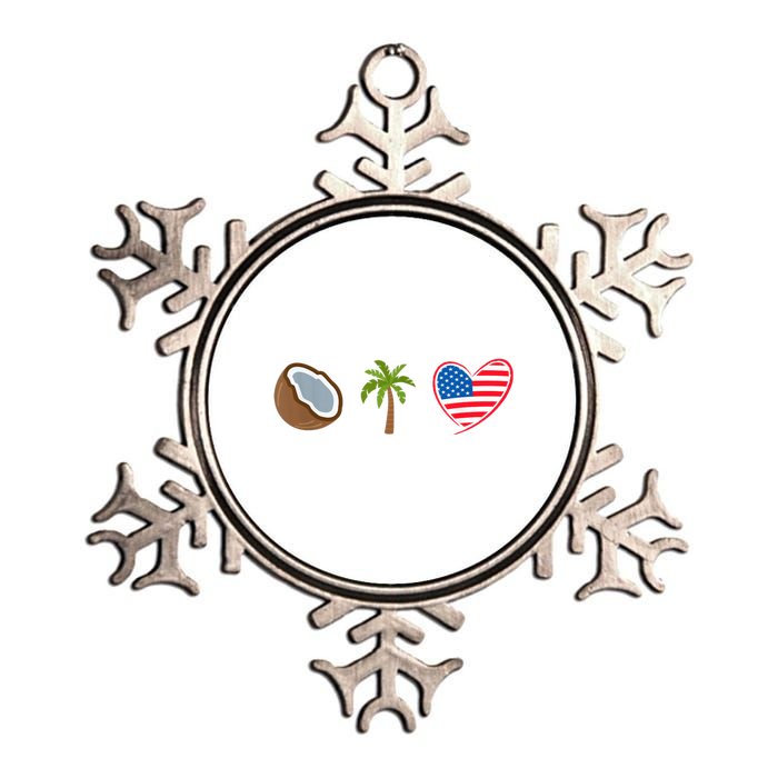 Coconut Tree Meme Patriotic Kamala Statement Usa Democrat Metallic Star Ornament