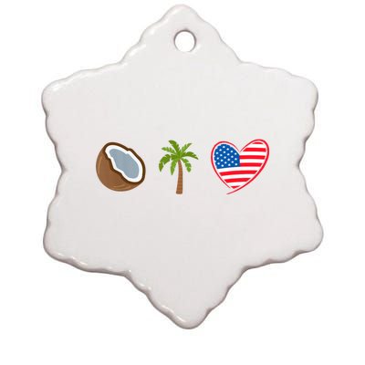 Coconut Tree Meme Patriotic Kamala Statement Usa Democrat Ceramic Star Ornament