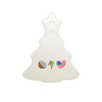 Coconut Tree Meme Patriotic Kamala Statement Usa Democrat Ceramic Tree Ornament