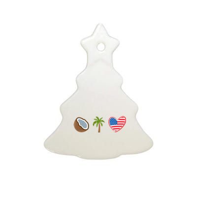 Coconut Tree Meme Patriotic Kamala Statement Usa Democrat Ceramic Tree Ornament