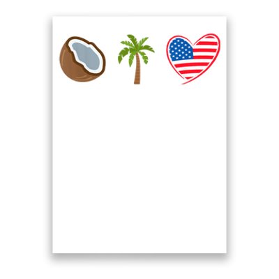 Coconut Tree Meme Patriotic Kamala Statement Usa Democrat Poster