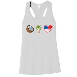 Coconut Tree Meme Patriotic Kamala Statement Usa Democrat Women's Racerback Tank