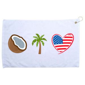 Coconut Tree Meme Patriotic Kamala Statement Usa Democrat Grommeted Golf Towel