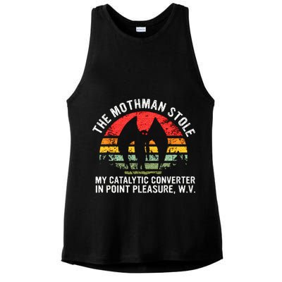 Cryptid The Mothman Stole My Catalytic Converter In Point Ladies PosiCharge Tri-Blend Wicking Tank