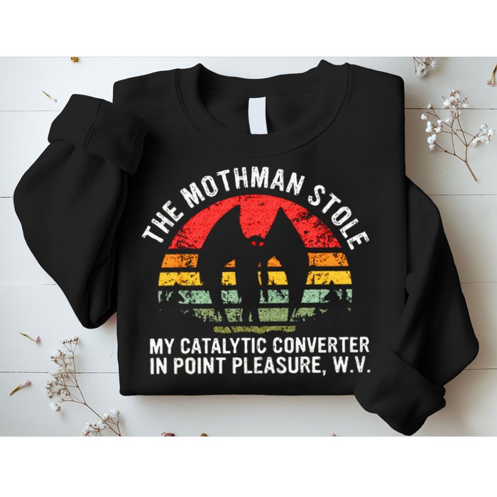 Cryptid The Mothman Stole My Catalytic Converter In Point Sweatshirt