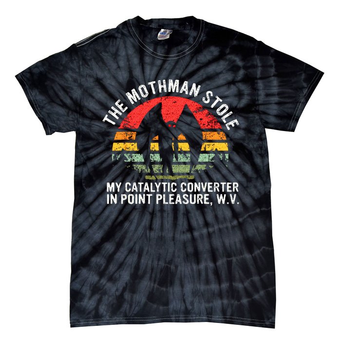 Cryptid The Mothman Stole My Catalytic Converter In Point Tie-Dye T-Shirt