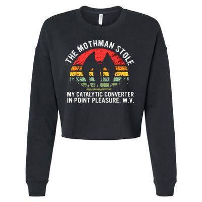 Cryptid The Mothman Stole My Catalytic Converter In Point Cropped Pullover Crew