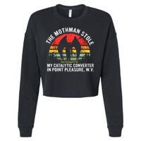 Cryptid The Mothman Stole My Catalytic Converter In Point Cropped Pullover Crew