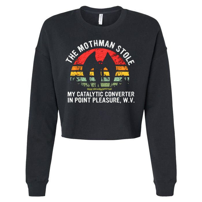 Cryptid The Mothman Stole My Catalytic Converter In Point Cropped Pullover Crew