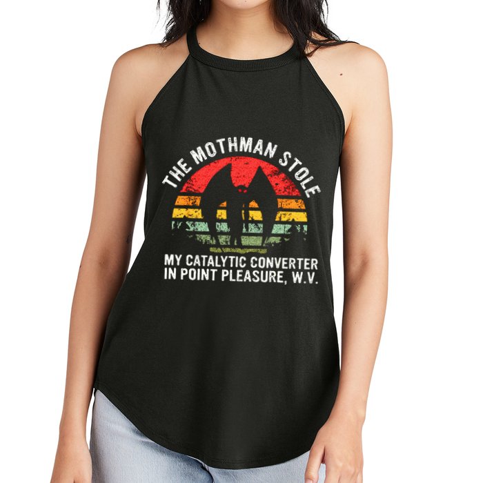Cryptid The Mothman Stole My Catalytic Converter In Point Women's Perfect Tri Rocker Tank