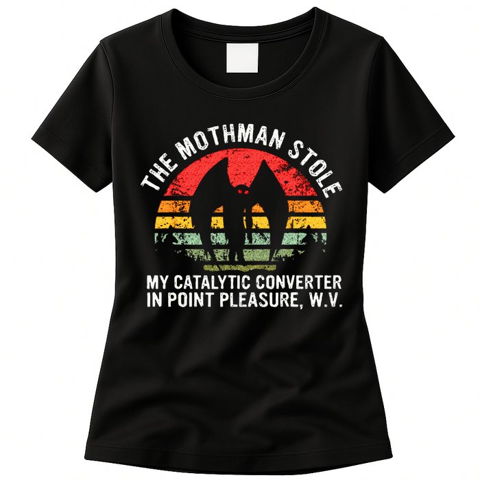 Cryptid The Mothman Stole My Catalytic Converter In Point Womens T-Shirt