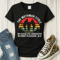 Cryptid The Mothman Stole My Catalytic Converter In Point Womens T-Shirt