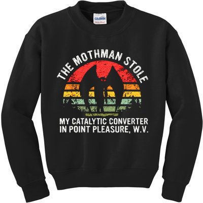 Cryptid The Mothman Stole My Catalytic Converter In Point Kids Sweatshirt