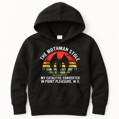 Cryptid The Mothman Stole My Catalytic Converter In Point Kids Hoodie