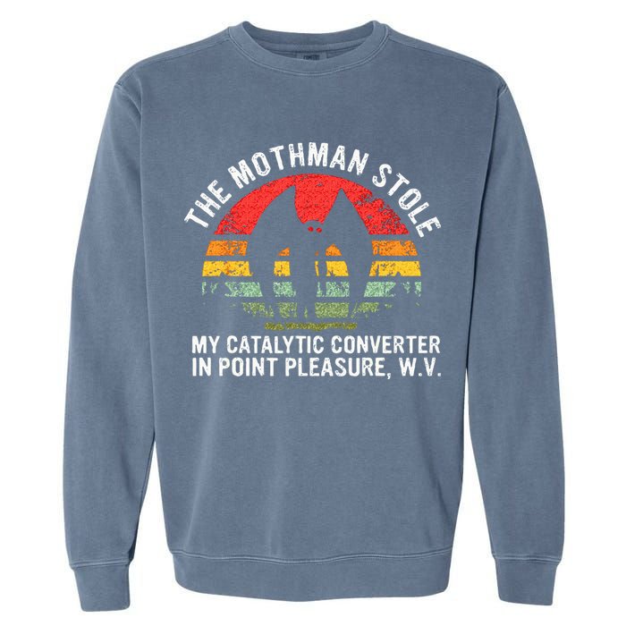 Cryptid The Mothman Stole My Catalytic Converter In Point Garment-Dyed Sweatshirt