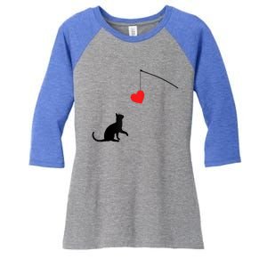 Cat Toy Meaningful Gift Valentine's Day Funny Gift For Her Or For Him Cute Gift Women's Tri-Blend 3/4-Sleeve Raglan Shirt