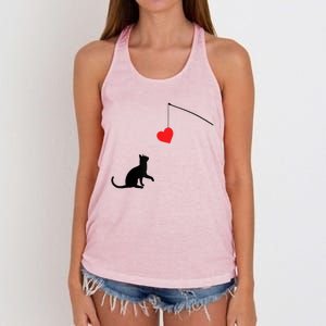 Cat Toy Meaningful Gift Valentine's Day Funny Gift For Her Or For Him Cute Gift Women's Knotted Racerback Tank