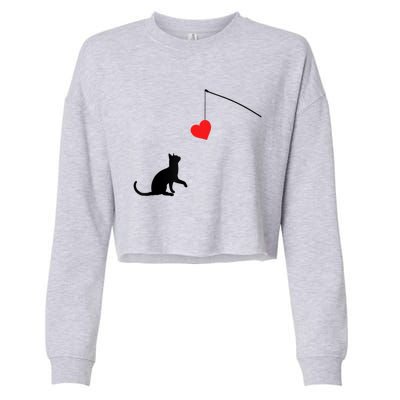 Cat Toy Meaningful Gift Valentine's Day Funny Gift For Her Or For Him Cute Gift Cropped Pullover Crew