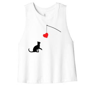 Cat Toy Meaningful Gift Valentine's Day Funny Gift For Her Or For Him Cute Gift Women's Racerback Cropped Tank