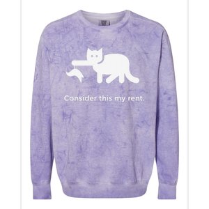 Consider This My Rent Funny Cute Cat Colorblast Crewneck Sweatshirt