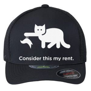 Consider This My Rent Funny Cute Cat Flexfit Unipanel Trucker Cap