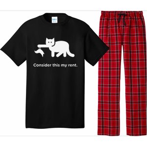 Consider This My Rent Funny Cute Cat Pajama Set