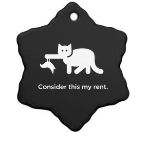 Consider This My Rent Funny Cute Cat Ceramic Star Ornament