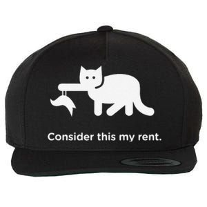 Consider This My Rent Funny Cute Cat Wool Snapback Cap